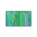 Boho Green Floral Print Magnet (Name Card) Front