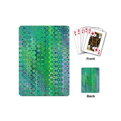 Boho Green Floral Print Playing Cards Single Design (mini) by SpinnyChairDesigns