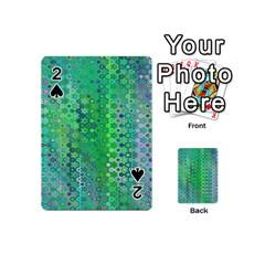 Boho Green Floral Print Playing Cards 54 Designs (mini) by SpinnyChairDesigns