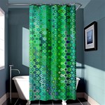 Boho Green Floral Print Shower Curtain 36  x 72  (Stall)  Curtain(36 X72 ) - 33.26 x66.24  Curtain(36 X72 )