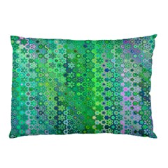 Boho Green Floral Print Pillow Case (two Sides) by SpinnyChairDesigns