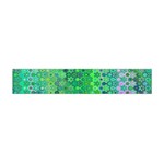 Boho Green Floral Print Flano Scarf (Mini) Front