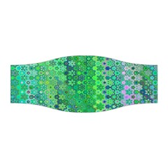 Boho Green Floral Print Stretchable Headband by SpinnyChairDesigns