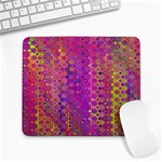 Boho Fuchsia Floral Print  Large Mousepads Front