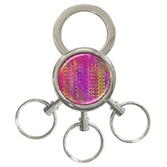 Boho Fuchsia Floral Print  3-ring Key Chain by SpinnyChairDesigns