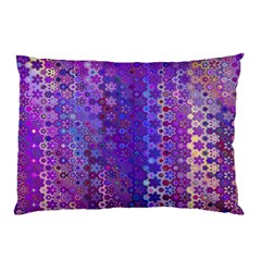 Boho Purple Floral Print Pillow Case by SpinnyChairDesigns