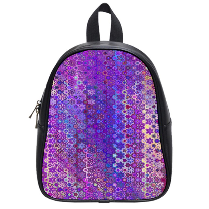 Boho Purple Floral Print School Bag (Small)