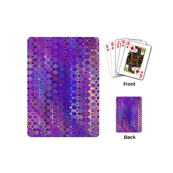 Boho Purple Floral Print Playing Cards Single Design (Mini)