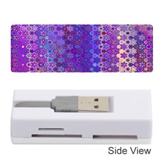 Boho Purple Floral Print Memory Card Reader (stick) by SpinnyChairDesigns