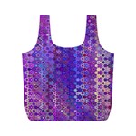 Boho Purple Floral Print Full Print Recycle Bag (M) Front