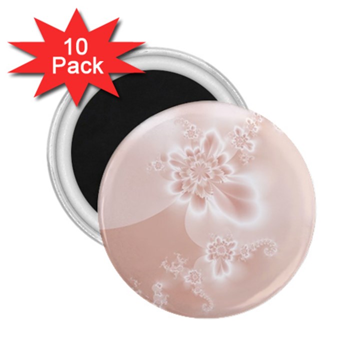 Tan White Floral Print 2.25  Magnets (10 pack) 