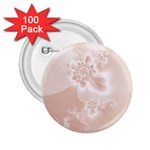 Tan White Floral Print 2.25  Buttons (100 pack)  Front