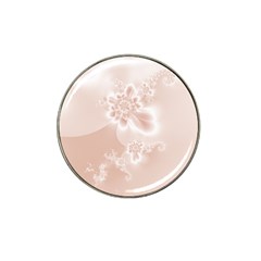 Tan White Floral Print Hat Clip Ball Marker (4 Pack) by SpinnyChairDesigns