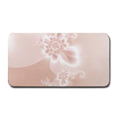 Tan White Floral Print Medium Bar Mats by SpinnyChairDesigns