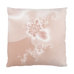 Tan White Floral Print Standard Cushion Case (one Side) by SpinnyChairDesigns