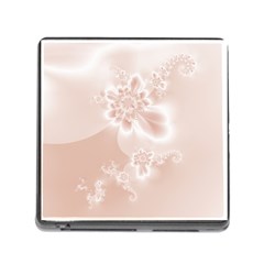 Tan White Floral Print Memory Card Reader (square 5 Slot) by SpinnyChairDesigns