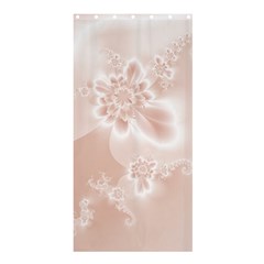 Tan White Floral Print Shower Curtain 36  X 72  (stall)  by SpinnyChairDesigns