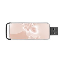 Tan White Floral Print Portable Usb Flash (one Side) by SpinnyChairDesigns