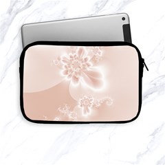 Tan White Floral Print Apple Ipad Mini Zipper Cases by SpinnyChairDesigns