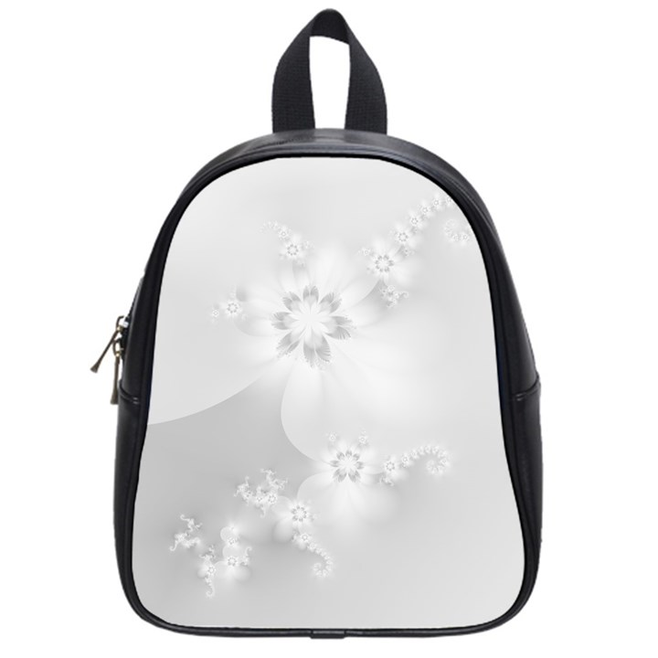 Wedding White Floral Print School Bag (Small)