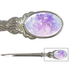 White Purple Floral Print Letter Opener by SpinnyChairDesigns