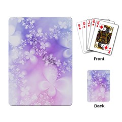 White Purple Floral Print Playing Cards Single Design (rectangle) by SpinnyChairDesigns