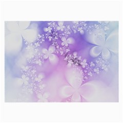 White Purple Floral Print Large Glasses Cloth by SpinnyChairDesigns