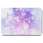 White Purple Floral Print Large Doormat  30 x20  Door Mat