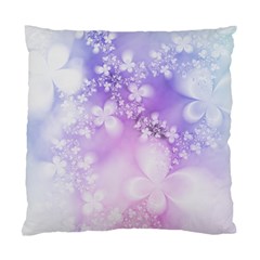 White Purple Floral Print Standard Cushion Case (one Side) by SpinnyChairDesigns