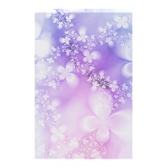 White Purple Floral Print Shower Curtain 48  X 72  (small)  by SpinnyChairDesigns