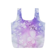 White Purple Floral Print Full Print Recycle Bag (s) by SpinnyChairDesigns