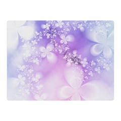 White Purple Floral Print Double Sided Flano Blanket (mini)  by SpinnyChairDesigns