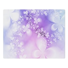 White Purple Floral Print Double Sided Flano Blanket (large)  by SpinnyChairDesigns