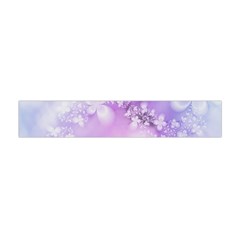 White Purple Floral Print Flano Scarf (mini) by SpinnyChairDesigns