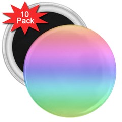 Pastel Rainbow Ombre Gradient 3  Magnets (10 Pack)  by SpinnyChairDesigns