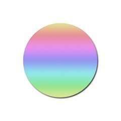 Pastel Rainbow Ombre Gradient Rubber Round Coaster (4 Pack)  by SpinnyChairDesigns