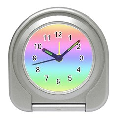 Pastel Rainbow Ombre Gradient Travel Alarm Clock by SpinnyChairDesigns