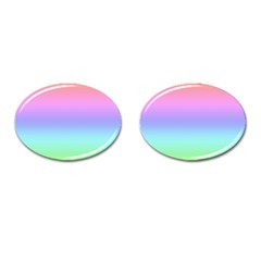 Pastel Rainbow Ombre Gradient Cufflinks (oval) by SpinnyChairDesigns