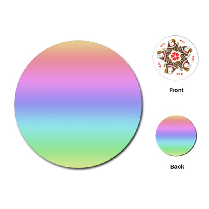 Pastel Rainbow Ombre Gradient Playing Cards Single Design (Round)