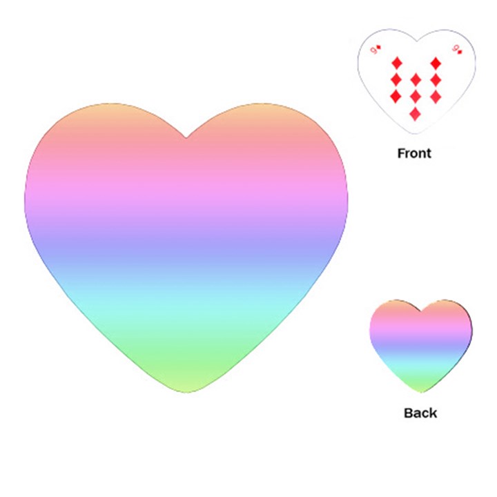 Pastel Rainbow Ombre Gradient Playing Cards Single Design (Heart)