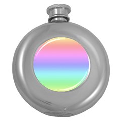 Pastel Rainbow Ombre Gradient Round Hip Flask (5 Oz) by SpinnyChairDesigns