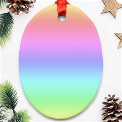 Pastel Rainbow Ombre Gradient Oval Ornament (two Sides) by SpinnyChairDesigns