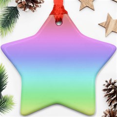 Pastel Rainbow Ombre Gradient Star Ornament (two Sides) by SpinnyChairDesigns