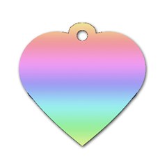 Pastel Rainbow Ombre Gradient Dog Tag Heart (two Sides) by SpinnyChairDesigns