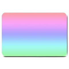 Pastel Rainbow Ombre Gradient Large Doormat  by SpinnyChairDesigns