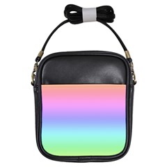 Pastel Rainbow Ombre Gradient Girls Sling Bag by SpinnyChairDesigns