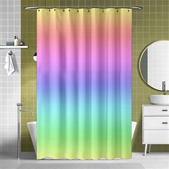 Pastel Rainbow Ombre Gradient Shower Curtain 48  X 72  (small)  by SpinnyChairDesigns