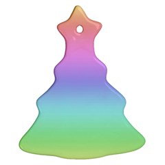 Pastel Rainbow Ombre Gradient Ornament (christmas Tree)  by SpinnyChairDesigns