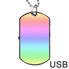 Pastel Rainbow Ombre Gradient Dog Tag Usb Flash (one Side) by SpinnyChairDesigns