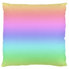 Pastel Rainbow Ombre Gradient Large Flano Cushion Case (one Side) by SpinnyChairDesigns